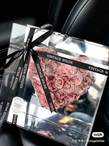 Preserved Heart-Shaped Rose Box