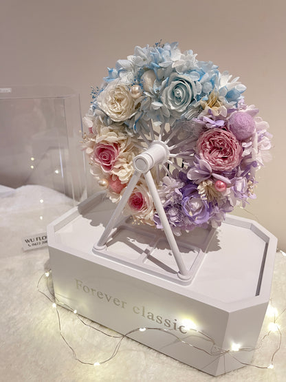 Ferris wheel flower ring with bluetooth speaker